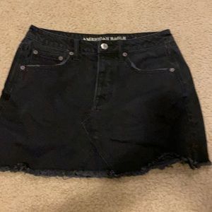 Black mini skirt distress